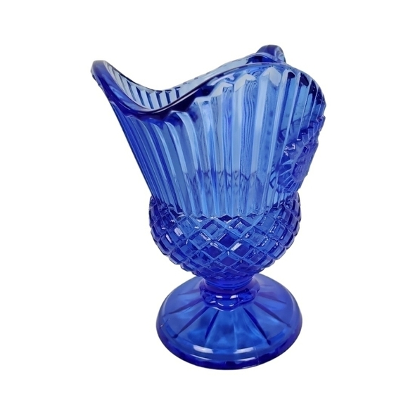 VTG cobalt Blue Fostoria Mt Vernon sauce pitcher - Picture 3 of 9
